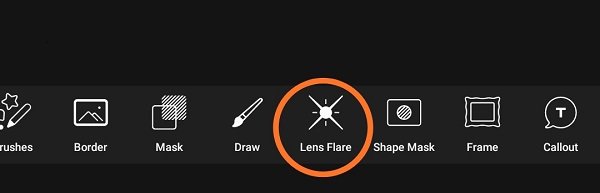 اشنایی با ابزار lens flare در اپلیکیشن ادیت عکس با موبایل picsart