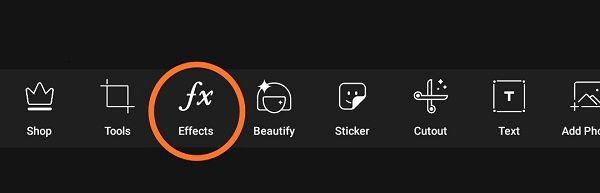 آشنایی با ابزار effect در اپلیکیشن ادیت عکس با موبایل picsart