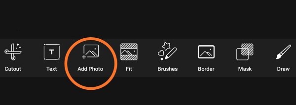 آشنایی با ابزار add photo در اپلیکیشن ادیت عکس با موبایل picsart