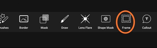 آشنایی با ابزار frame در اپلیکیشن ادیت عکس با موبایل picsart