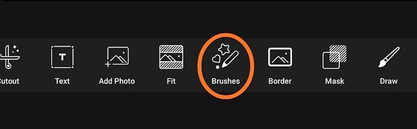 آشنایی با ابزارbrushes در اپلیکیشن ادیت عکس با موبایل picsart