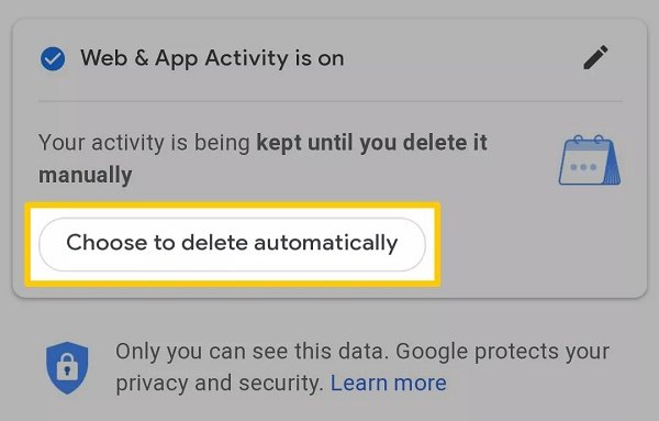 چگونه ویژگی Auto Delete را برای فعالیت‌های گوگل وب تنظیم کنیم