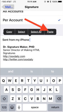 چگونه در آیفون امضای ایمیل شخصی بسازیم؟