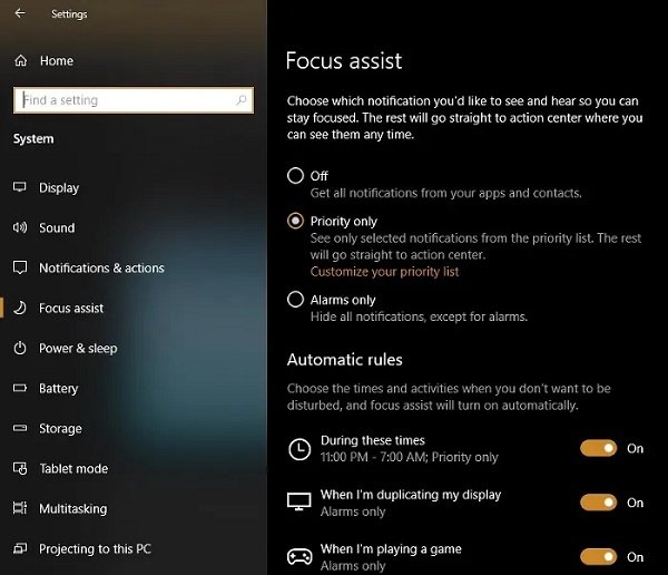 با استفاده از Focus Assist نوتیفیکیشن‌ها را حداقل کنید