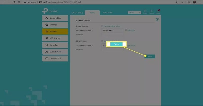 اکنون به عنوان نمونه تنظیمات مخفی کردن SSID  در روتر TP_Link را بررسی می‌کنیم: