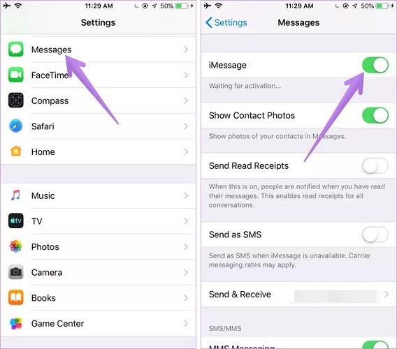 7- اشتراک iMessage را حذف کنید