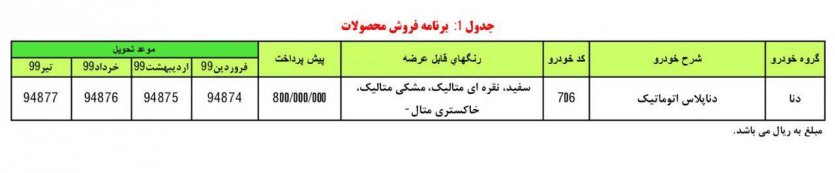 شرايط پيش فروش دنا پلاس اتوماتيك  بمناسبت عيد سعيد فطر