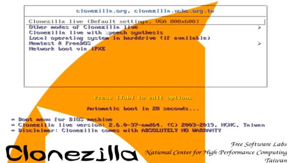 راهنمای گام به گام کپی کردن محتوای هارددیسک با نرم‌افزار CloneZilla