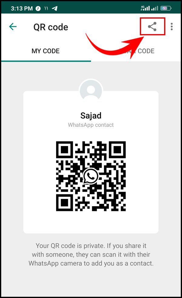 اشتراک‌گذاری QR Code واتساپ با دیگران