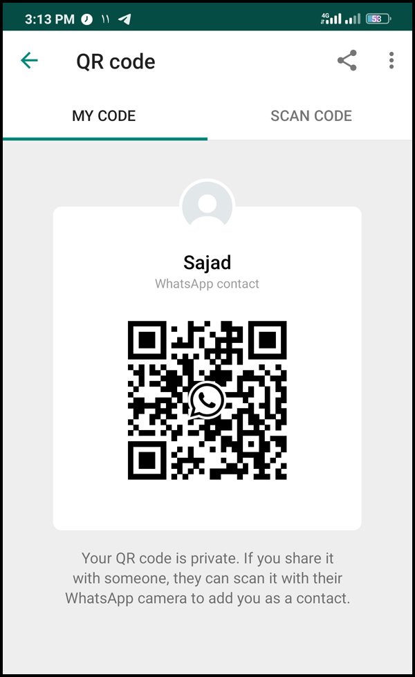 ساخت QR Code در واتساپ