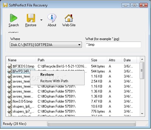 10. نرم‌افزار ریکاوری SoftPerfect File Recovery