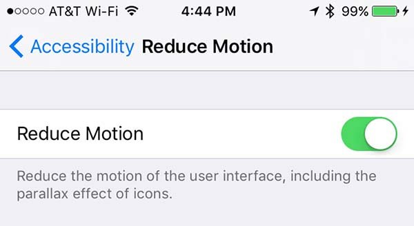 قابلیت Reduce Motion