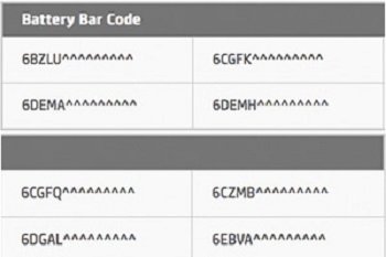 بارکد باتریهای مشکل دار با این شماره ها آغاز می شود